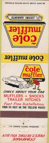 Matchbook Cover - Cole Muffler NO TOWN
