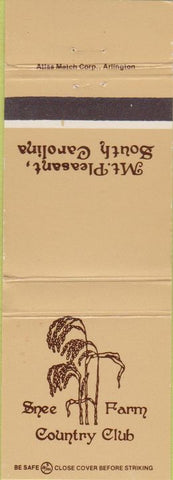 Matchbook Cover - Snee Farm Country club Mount Pleasant SC