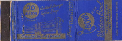 Matchbook Cover - Western Bowling Los Angeles CA WEAR