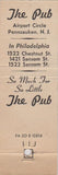 Matchbook Cover - The Pub Pennsauken NJ