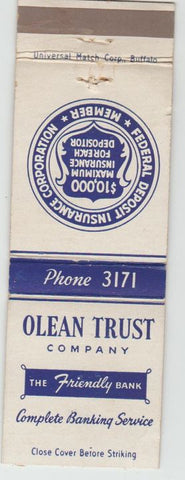 Matchbook Cover - Olean Trust Co NY