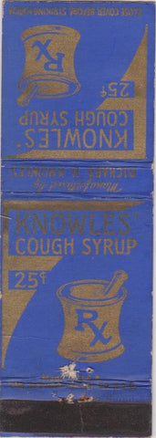 Matchbook Cover - Knowles Cough Syrup  WEAR