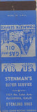 Matchbook Cover - Stenman's Super Service oil gas Pasadena CA SAMPLE WORN