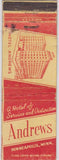 Matchbook Cover - Andrews Hotel Minneapolis MN WORN