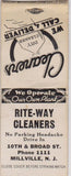 Matchbook Cover - Rite Way Cleaners Millville NJ BOBTAIL