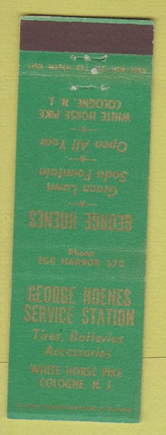 Matchbook Cover - George Hoenes Fountain Cologne NJ oil gas