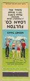 Matchbook Cover - Fulton Loan Co Selma AL hillbilly