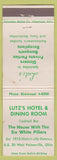 Matchbook Cover - Lutz's Hotel Dining Room West Painesville OH WEAR