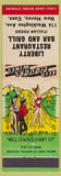 Matchbook Cover - Liberty Restaurant Bar Grill New Haven CT hillbilly