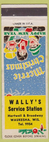 Matchbook Cover - Wally's Service Station Waukesha WI WEAR