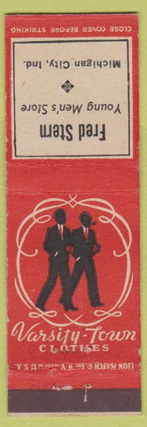 Matchbook Cover - Varsity Town men's clothes Michigan City IN