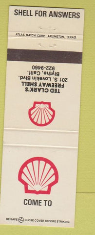 Matchbook Cover - Shell Oil Gas Blythe CA