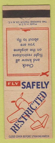 Matchbook Cover - Fly Safely WWII flight restrictions