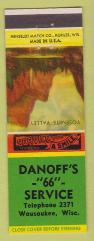Matchbook Cover - Danoff's Phillips 66 oil gas Wausaukee WI