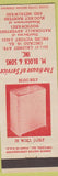 Matchbook Cover - M Blcok Sons Chicago IL Hambers Metalware Arrow