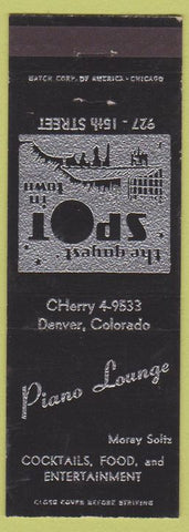 Matchbook Cover - Piano Lounge Denver CO