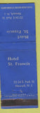 Matchbook Cover - Hotel ST Francis Newark NJ