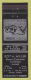 Matchbook Cover - Roy Miller Contractor Builder Carmel IN