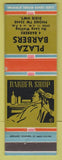 Matchbook Cover - Plaza Barber Shop NO TOWN