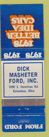 Matchbook Cover - 1978 Ford Dick Masheter Columbus OH WEAR