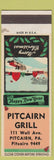 Matchbook Cover - Pitcairn Grill Pitcairn PA SAMPLe