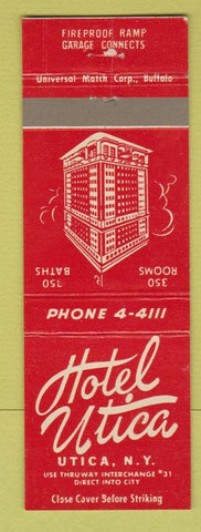 Matchbook Cover - Hotel Utica NY