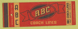 Matchbook Cover - ABC Coach Lines Fort Wayne IN