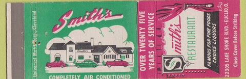 Matchbook Cover - Smith's Restaurant Euclid OH