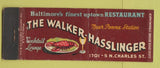 Matchbook Cover - Walker Hasslinger Baltimore MD