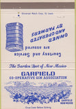 Matchbook Cover - Garfield CoOP Gin Cotton Garfield NM