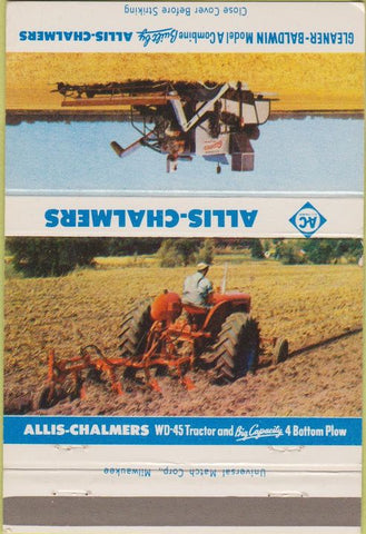 Matchbook Cover - Allis Chalmers Tractors Basin WY 40 Strike Spratt Bayne