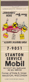 Matchbook Cover - Stanton Mobil oil gas Mauston WI