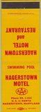 Matchbook Cover - Hagerstown Motel MD