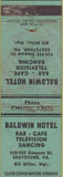 Matchbook Cover - Baldwin Hotel Eddystone PA POOR
