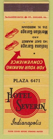 Matchbook Cover - Hotel Severin Indianapolis IN