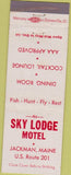 Matchbook Cover - Sky Lodge Motel Jackman ME