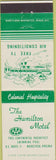 Matchbook Cover - Hamilton Motel Woodstock VA