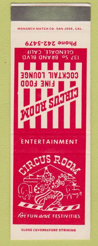 Matchbook Cover - Circus Room Glendale CA SAMPLE