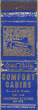 Matchbook Cover - Comfort Cabins Jackman Station ME POOR