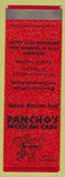 Matchbook Cover - Pancho's Mexican Cafe Redwood City CA SAMPLE