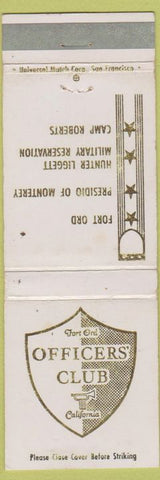 Matchbook Cover - Officers' Club Fiort Ord CA