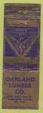 Matchbook Cover - Oakland Lumber Co Oakland CA WORN