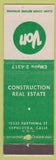 Matchbook Cover - Von Construction Real Estate Sepulveda CA