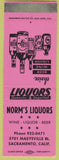 Matchbook Cover - Norm's Liquors Sacramento CA SAMPLE