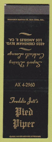 Matchbook Cover - Pied Piper Los Angeles CA SAMPLE