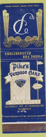 Matchbook Cover - Pike's Verdugo Oaks Glendale CA