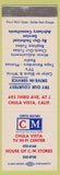 Matchbook Cover - Chula Vista TV Hi Fi Center CA SAMPLE