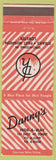 Matchbook Cover - Danny's Hide A Way New York City