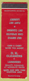 Matchbook Cover - OK Cleaners Laundry SAMPLE