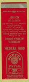 Matchbook Cover - Pepper Mill Mexican Food Sacramento CA SAMPLE